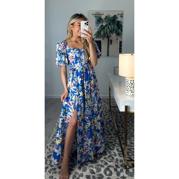 Skies are Blue Meet Me On The Terrace Maxi Dress Floral sz Small - Picture 3 of 10